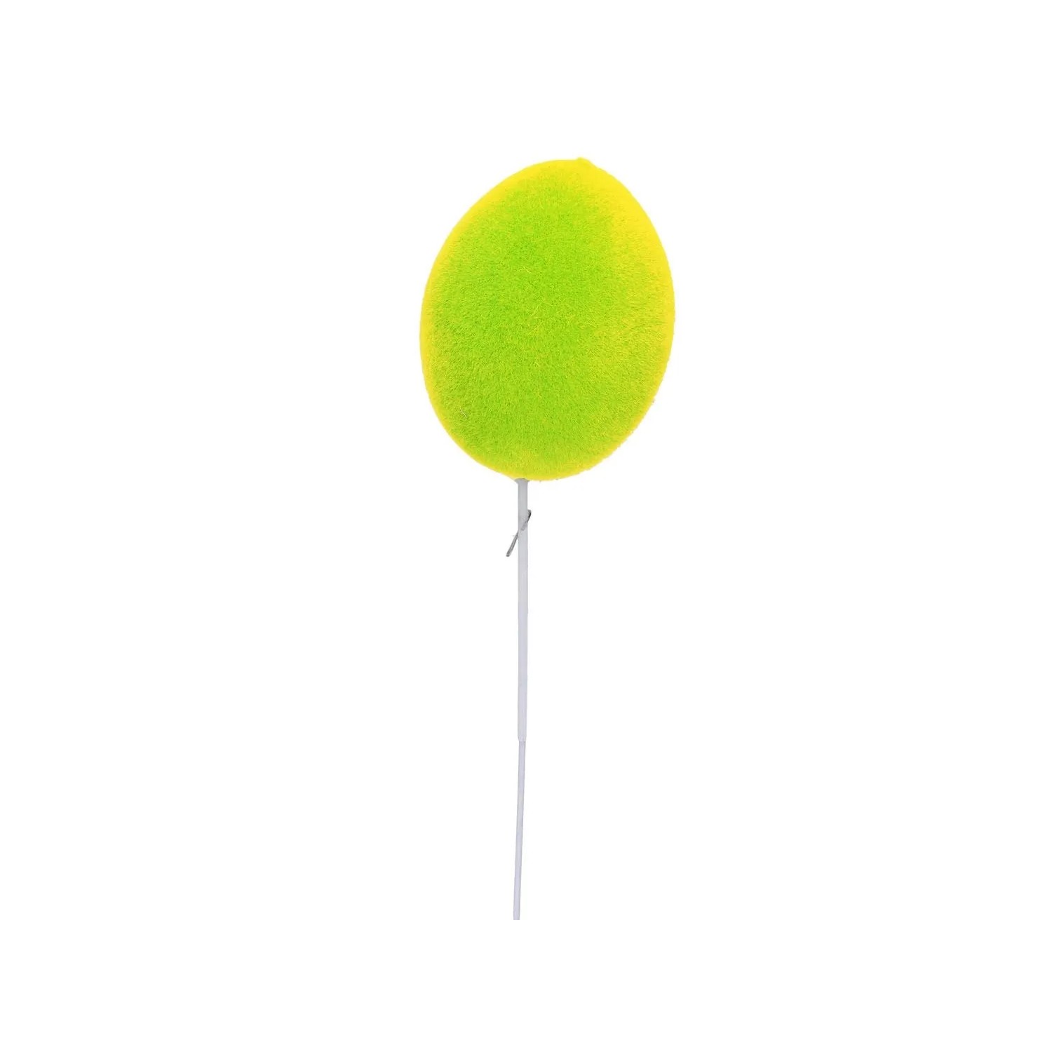 Jajko flokowane na piku zielone - dł. 28 cm
