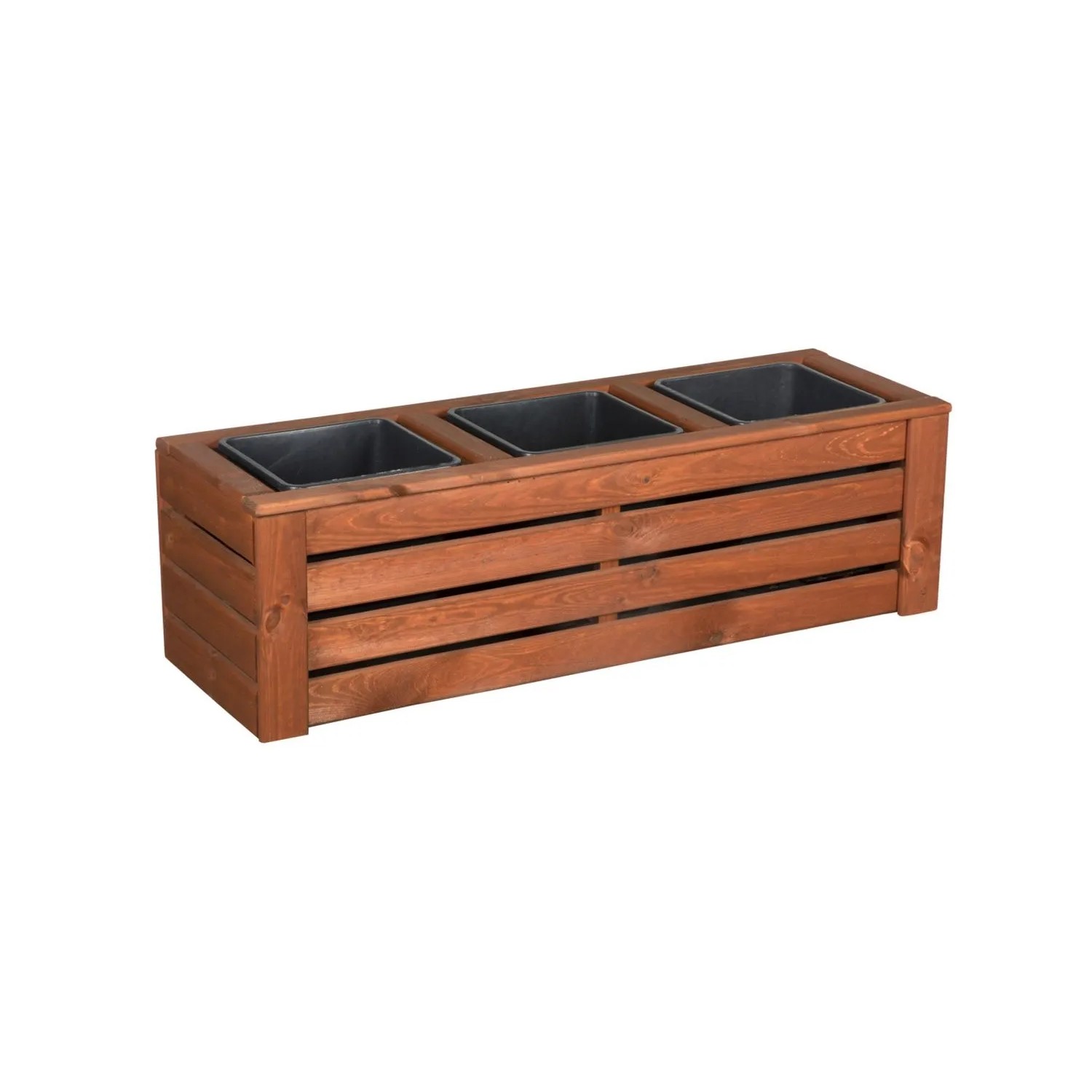 Werth-Holz Donica Kwartet teak 3 wkłady - 104x35x33 cm