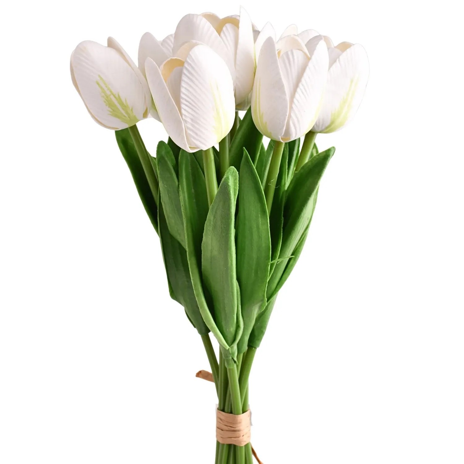 Sztuczne bukiet tulipan biały - 34 cm