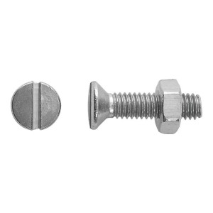 Wkręt do blachy t.b.t. z nakrętką, srebrny.