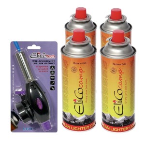 Palnik gazowy wielofunkcyjny RK-3013D + gaz 220g 4 szt.