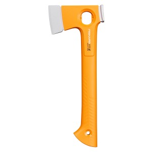 Fiskars X-series Siekiera uniwersalna X13, 35,5 cm, pomarańczowa z białym ostrzem. Idealna na kemping i do użytku na zewnątrz.