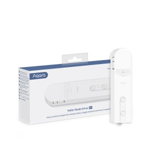 Aqara Roller Shade Driver E1 z opakowaniem, sterowanie roletami smart home.