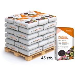 Paleta z 45 workami ziemi uniwersalnej. Idealna do ogrodu i roślin.