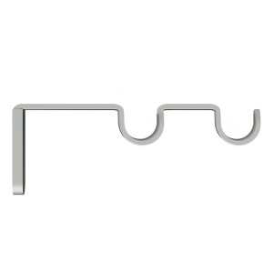 Srebrny podwójny wspornik do karnisza.