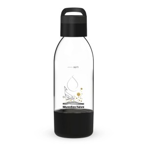Dafi Butelka do saturatora PushAir Wieloryb czarna z uchwytem - 0,5 l