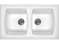 Zlewozmywak Lusitano 2-kom. biały 86x50 cm