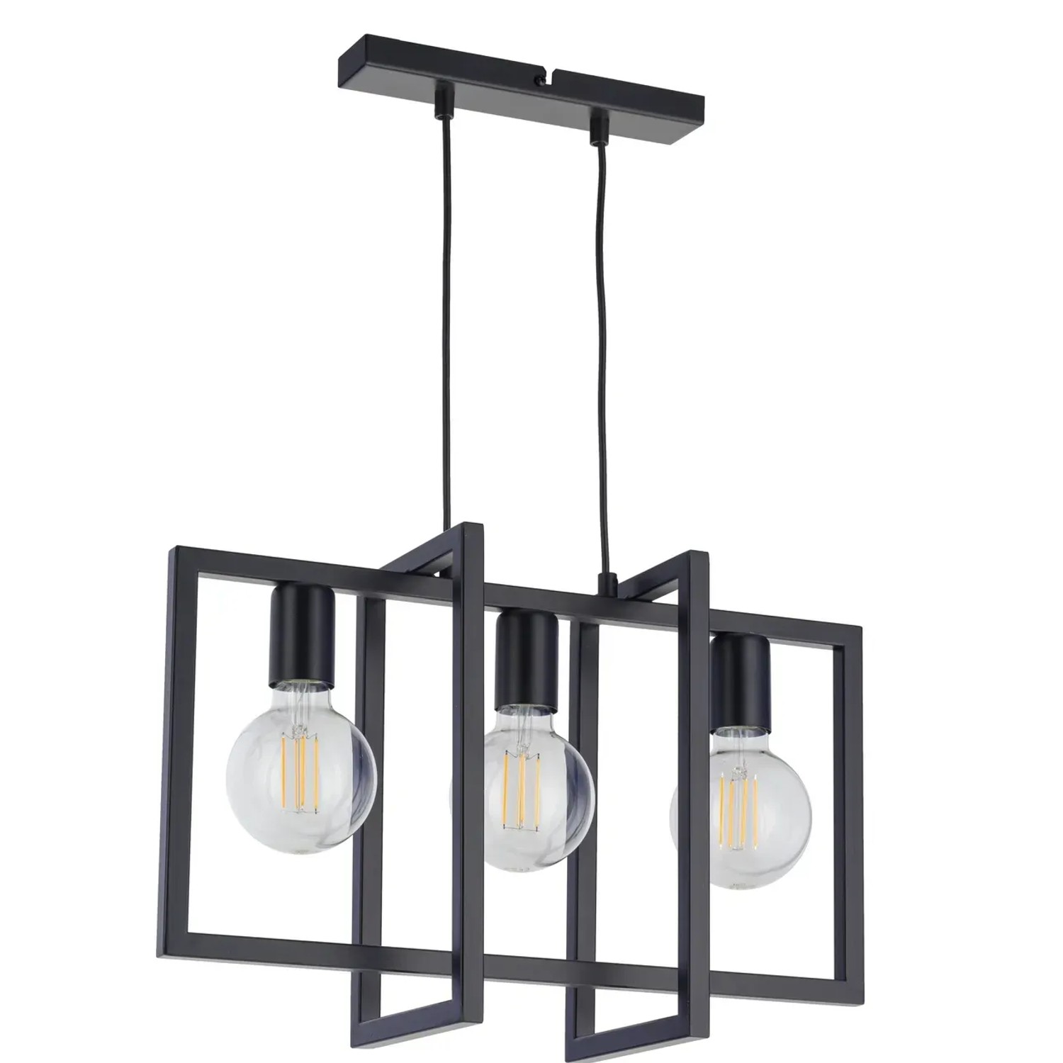 Lampa wisząca czarna Eden 3xE27x15W wym: 80x50x18 cm Sigma Lighting