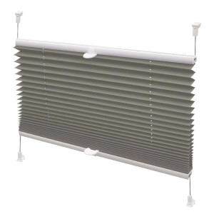 Szara roleta t.b.t. do okien, widok szczegółowy.