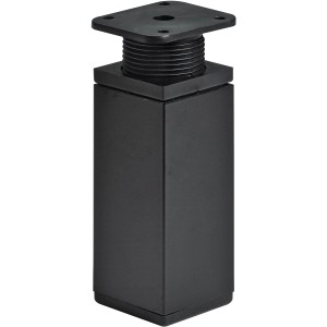 Czarna, regulowana wysokość nóżka meblowa Hettich ze stali, 100-115 mm.