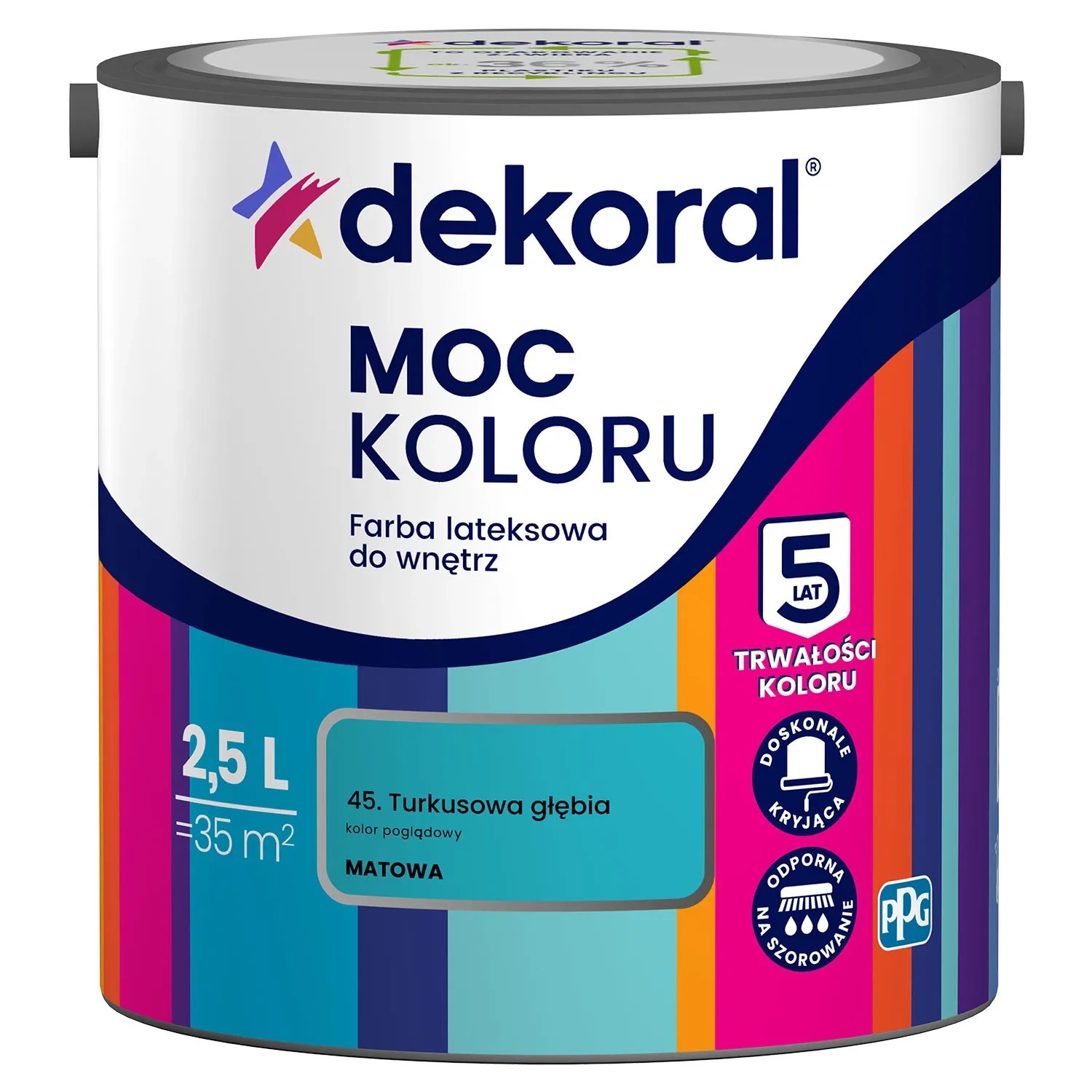 Farba Dekoral Moc Koloru turkusowa głębia 2,5 l