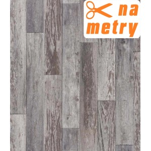 Wykładzina PCV imitująca drewno, szara, na metry