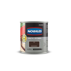 Farba do rynien i dachów Nobiles, brązowa, puszka 0,75L.