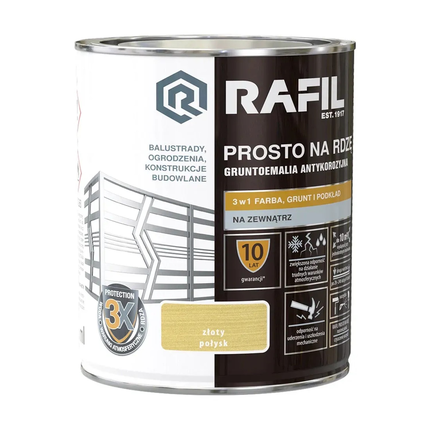Rafil Farba na rdzę złoty połysk 0,75L