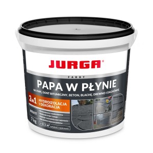 Wiadro z płynną masą bitumiczną do dachów Jurga, antracyt, 7 kg.