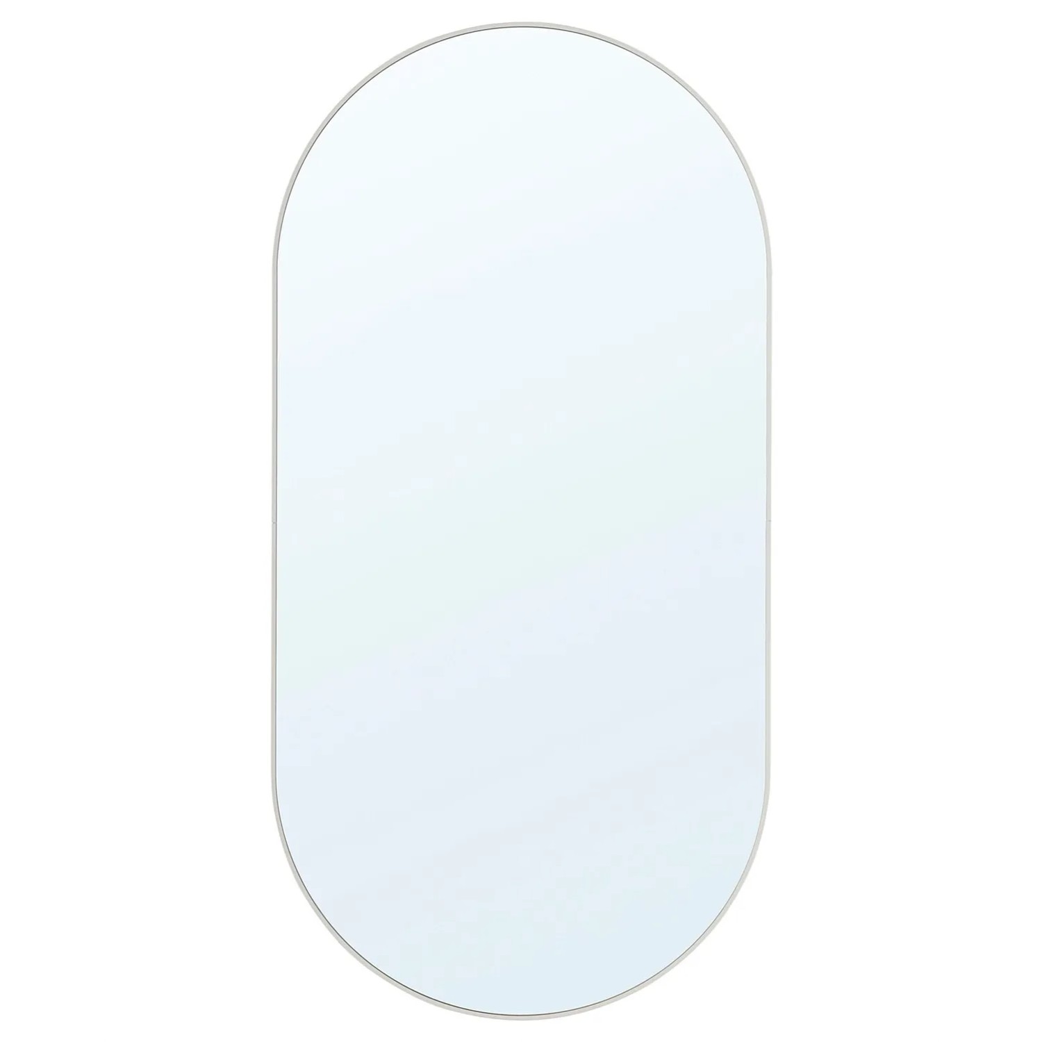 Lustro bez LED Oval Line biała rama 100x50