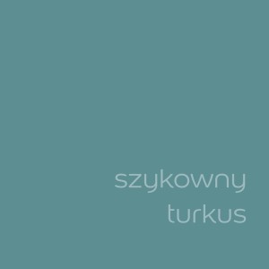 Próbka koloru farby do ścian t.b.t. w eleganckim turkusie.
