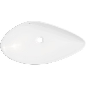 Umywalka nablatowa t.b.t. biała, owalny kształt.