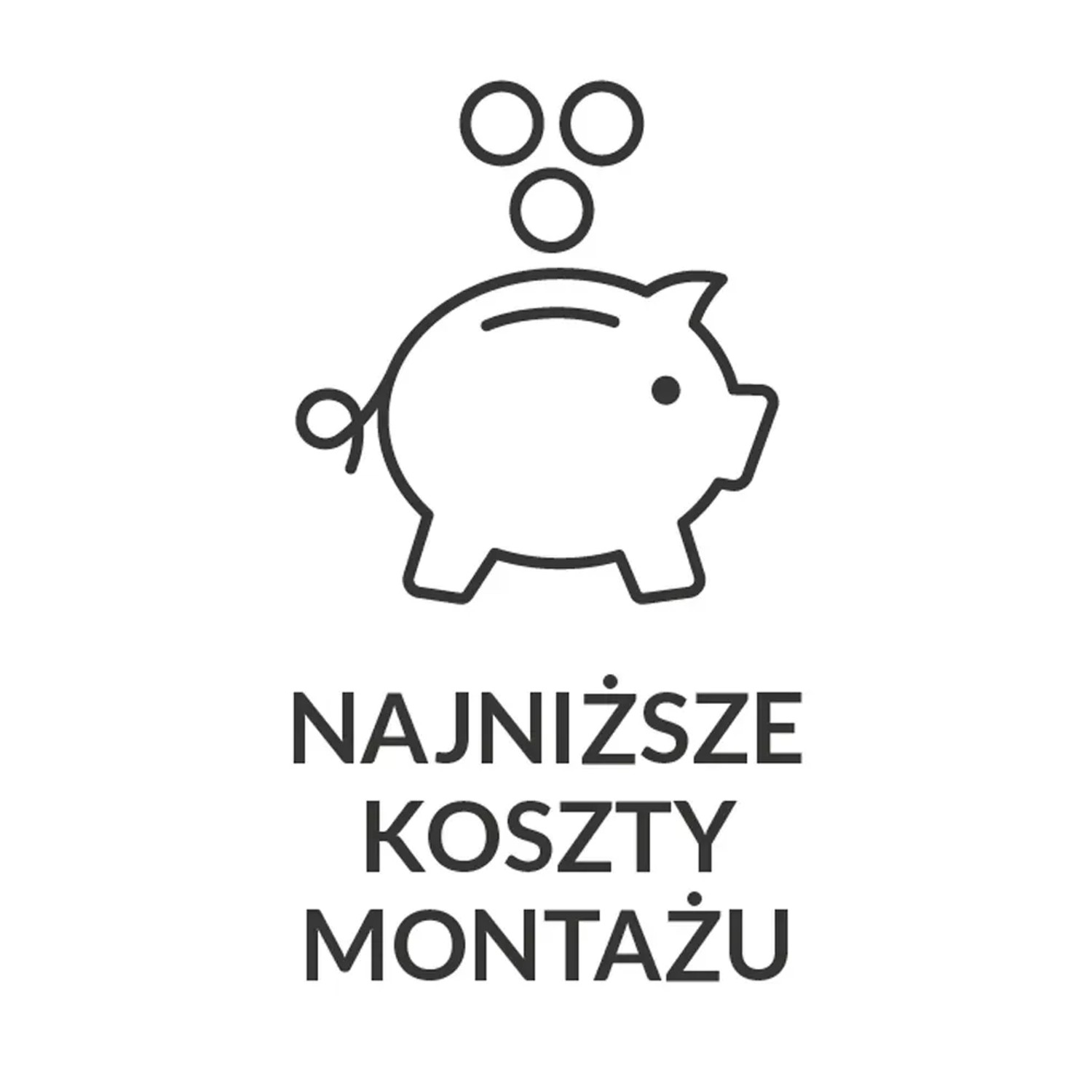 Symbol: Skarbonka ze świnką i monetami dla niskich kosztów montażu.