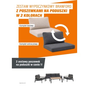 Komplet mebli wypoczynkowych BRANFORD beżowy / antracyt 4-częściowy