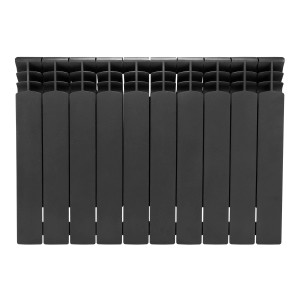 Czarny grzejnik t.b.t. do pomieszczeń mieszkalnych.