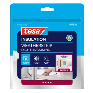 Uszczelka gumowa Tesamoll profil D, 6m, biała, do uszczelniania okien i drzwi.