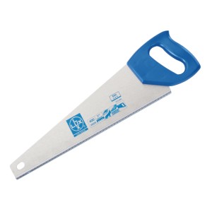 Piła ręczna LUX do drewna 400 mm Classic z niebieską rączką. Idealna do cięcia drewna.