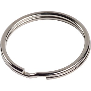 Niklowany breloczek do kluczy LUX, średnica 16 mm, do organizowania kluczy.