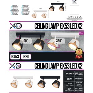 DPM Lampa punktowa 2xGX53 max. 35W czarno-złota
