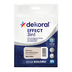 Dekoral Effect 3w1 tester koloru różowo-brzoskwiniowy: Matowa, plamoodporna farba do ścian.