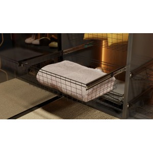 Wysuwany kosz druciany z ręcznikiem do szafy t.b.t.