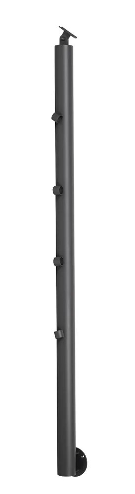 Kornik Słupek okrągły pionowy z przelotkami nierdzewny 80 x 1200 mm antracyt