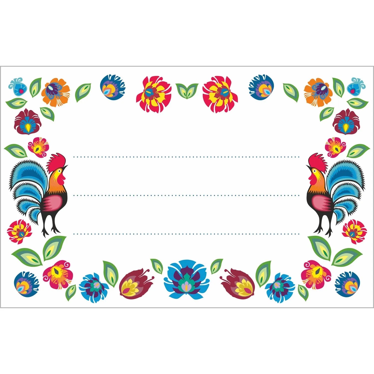 Etykieta samoprzylepna Folklor - 20 szt.