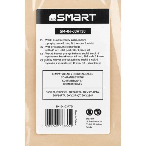 SMART365 Worki do odkurzacza papierowe 30L - 3 szt.