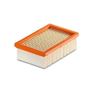 Filtr płaski Kärcher KFI 4410 do odkurzaczy na sucho i mokro, pomarańczowa ramka, kaseta filtra.