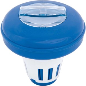Pływak dozujący Bestway Flowclear do tabletek basenowych do 7,6 cm, niebiesko-biały.