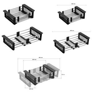 Miló Koszyk uniwersalny teleskopowy do zlewozmywaków czarny