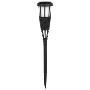 Czarna lampa solarna do ścieżek, wzór latarni.
