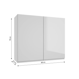 Biała szafka wisząca kuchenna (80x70x31 cm) z zestawu mebli kuchennych t.b.t.