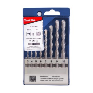 Zestaw wierteł Makita, 8 sztuk do betonu. Wiertła do kamienia w różnych rozmiarach.