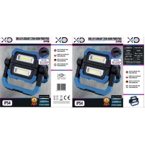 Xudo Naświetlacz LED SMD 5000mAh 2x5W 4500K 1000lm IP54 niebieski