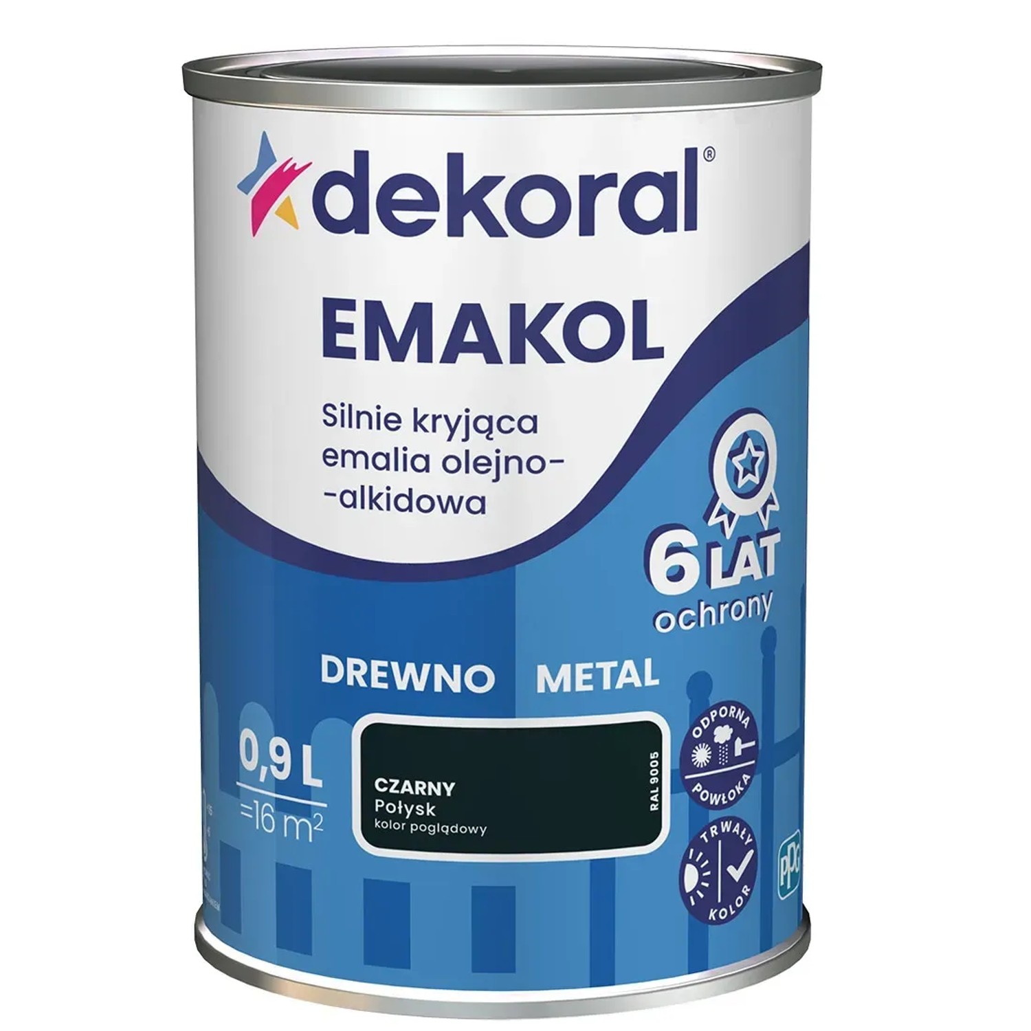 Dekoral Emalia Emakol Strong czarna 900 ml
