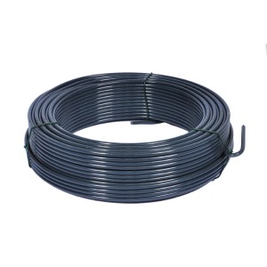 Ciemnoszara rolka drutu do ogrodzeń i aranżacji ogrodów.