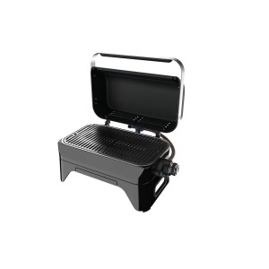 Campingaz Grill gazowy Attitude 2go CV, kompaktowy grill stołowy z otwartą pokrywą.