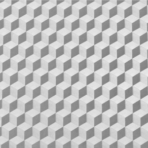 t.b.t. Folia samoprzylepna z wzorem kostek 3D w kolorze szarym i białym.