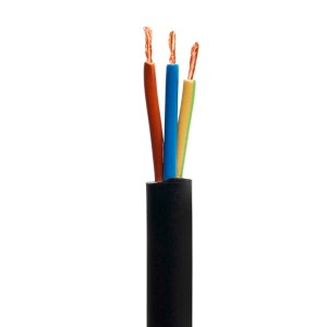 Czarny przewód H05VV-F 3 G1,5 w izolacji PVC, na metry.