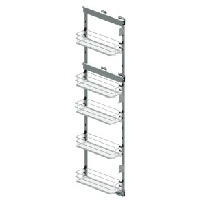 System przechowywania w kuchni t.b.t. z 5 półkami drucianymi.