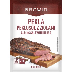 Pekla Sól peklująca z ziołami, opakowanie 2 kg. Idealna do wyrobu własnych wędlin i mięs.