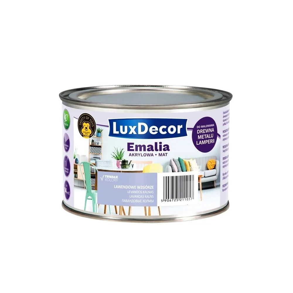 LuxDecor Emalia akrylowa do drewna i metalu mat lawendowe wzgórze 400 ml