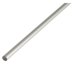 Srebrny, anodowany pręt okrągły aluminiowy, 8x8x1000 mm.